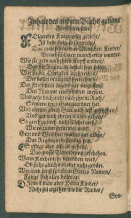 Inhalt des andern Buchs genant Froschmeuseler.