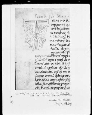 Passionale — Initiale T(emporibus), Folio 2verso
