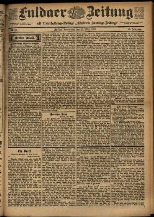 Erste Ausgabe vom Donnerstag, den 23. März 1899.