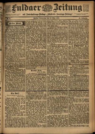 Erste Ausgabe vom Donnerstag, den 23. März 1899.