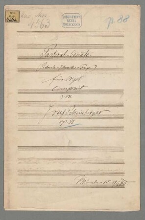 Sonate für Orgel Nr. 3 op. 88 - BSB Mus.ms. 4563