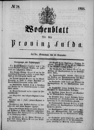 Nr. 78, Ausgabe vom 29. September 1866