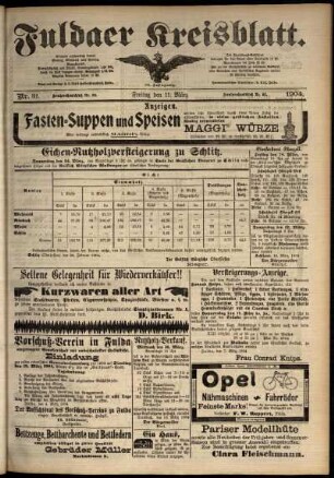 Zweite Ausgabe vom Freitag, den 11. März 1904.