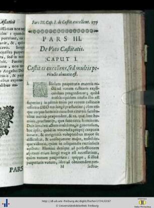 Pars III. De Voto Castitatis.