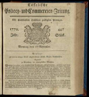 44tes Stueck, Montag den 2ten November 1772