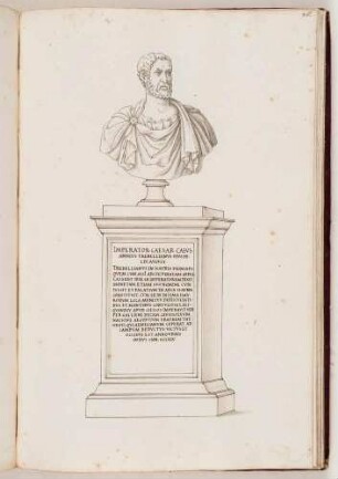 Bildnisbüste des römischen Kaisers Trebellianus, in: Series continuata omnium Imperatorum [...], Bd. 1, Bl. 76