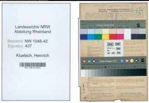 Entnazifizierung Heinrich Kluetsch , geb. 02.04.1892 (Schlosser)