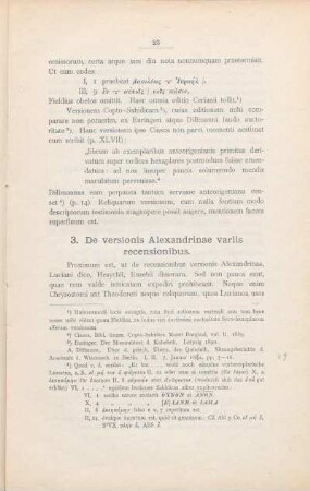 3. De versionis Alexandrinae variis recensionibus.