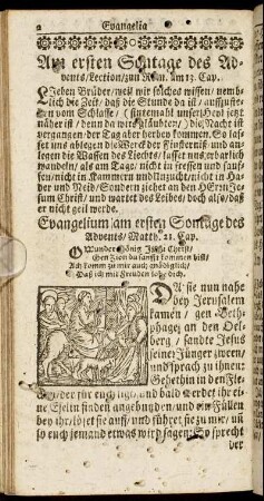 [Evangelia und Episteln im Advent.]