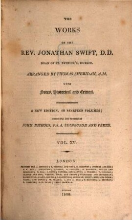 The Works of Jonathan Swift, 15