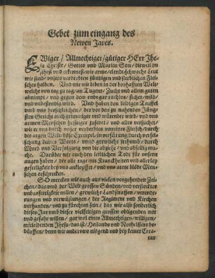 Gebet zum eingang des Newen Jares.