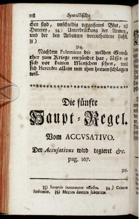 Die fünfte Haupt-Regel. Vom Accusativo.