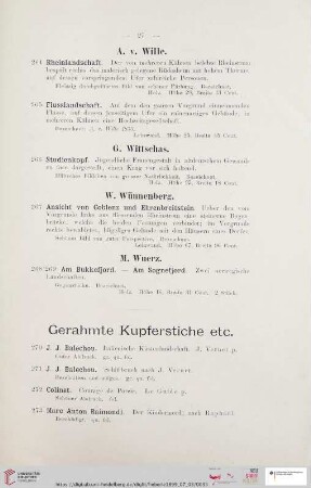 Gerahmte Kupferstiche etc. (Nr. 270 - 282)