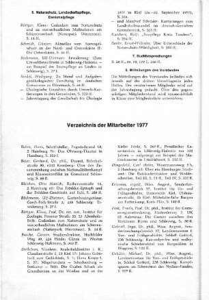 Verzeichnis der Mitarbeiter 1977