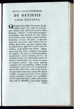Marci Tullii Ciceronis De Officiis Liber Secundus