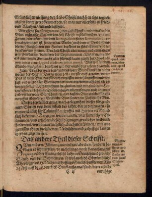 Das andere Theil dieser Schrifft.