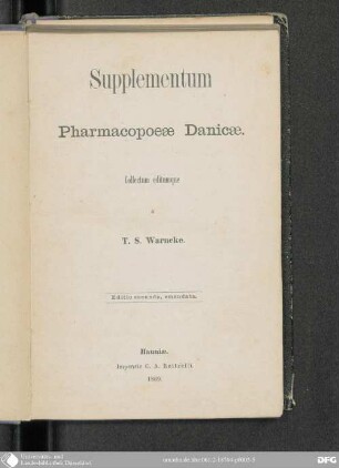 Supplementum Pharmacopoeae Danicae