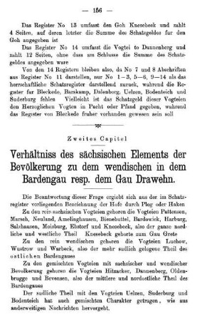 Zweites Capitel. Verhältniss des sächsischen Elements der Bevölkerung zu dem wendischen in dem Bardengau resp. dem Gau Drawehn