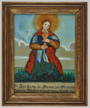 Glasbild, Heilige Barbara