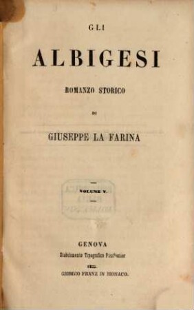 Gli Albigesi : romanzo storico. 5