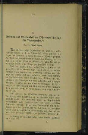 II. Stiftung und Wirksamkeit des Historischen Vereins für Niedersachsen