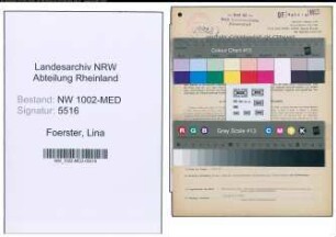 Entnazifizierung Lina Foerster , geb. 25.09.1893 (Krankenschw.)