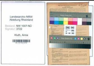 Entnazifizierung Anna Kluth , geb. 18.09.1902 (Verw.Angestellte)