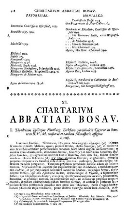 XI. Chartarium Abbatiae Bosau.