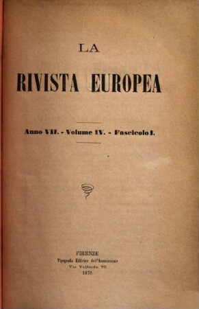 La rivista europea : rivista internazionale. 7,4. 1876