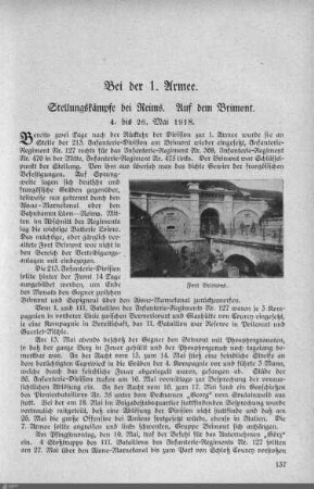 Stellungskämpfe bei Reims.