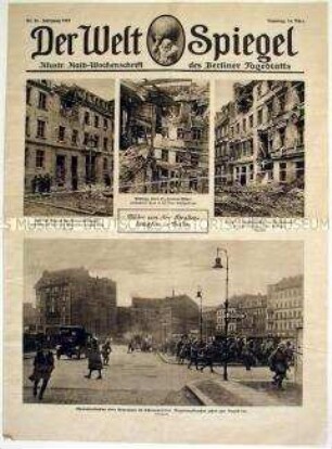 Illustrierte Beilage des "Berliner Tageblatts" mit Bildern von den revolutionären Kämpfen in Berlin ("März-Kämpfe")