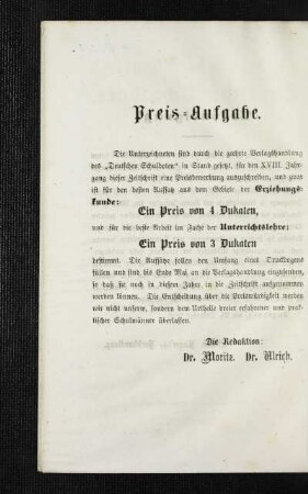 Preis-Aufgabe