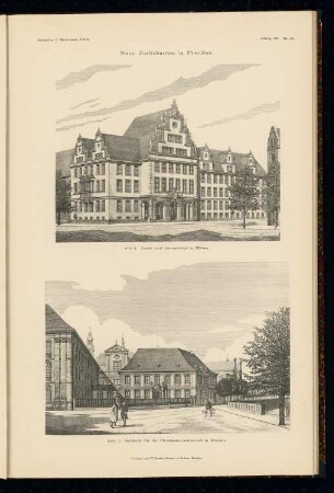 Justizbauten in Preußen: Perspektivische Ansichten (aus: Atlas zur Zeitschrift für Bauwesen, hrsg. v. Ministerium der öffentlichen Arbeiten, Jg. 65, 1915)