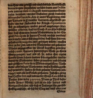 Extract Schreibens aus Leopoli in Polen, vom 25. Aug. Anno 1687.