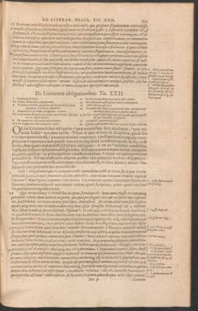 De Literarum obligationibus. Tit. XXII.