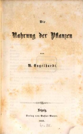 Die Nahrung der Pflanzen