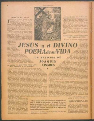 Jesús y el divino poema de su vida : Un artículo de Joaquín Linares