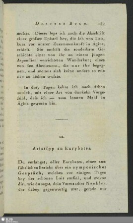 12. Aristipp an Eurybates