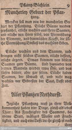 Aller Pflantzen Nothdurfft.