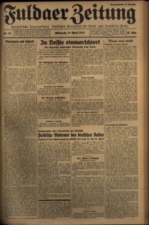 Ausgabe vom Mittwoch, den 15. April 1936.