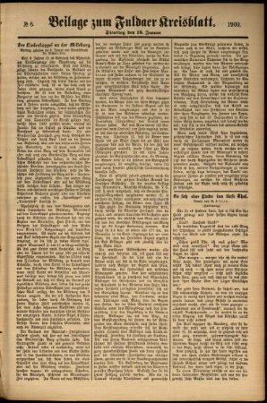 Zweite Ausgabe vom Dienstag, den 16. Januar 1900.