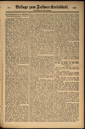 Zweite Ausgabe vom Dienstag, den 16. Januar 1900.