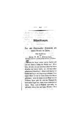Der alte Schulmeister Treumann am letzten Tage des Jahres : (Abhandlungen)