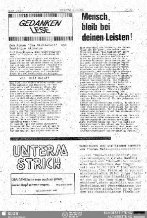 Mensch bleib bei deinen Leisten! : zum Roman "Die Richtstatt" von Tschingis Aitmatow