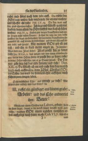 III. ruffet ein gläubiger aus seinem grabe: Arbeite! und das Echo antwortet ihm: Beute!