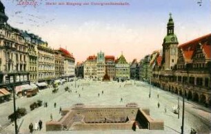 Leipzig: Markt mit Eingang zur Untergrundmesshalle