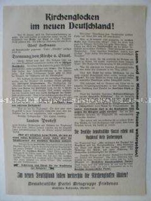 Flugblatt der Deutschen demokratischen Partei zur Anwerbung von neuen Mitgliedern