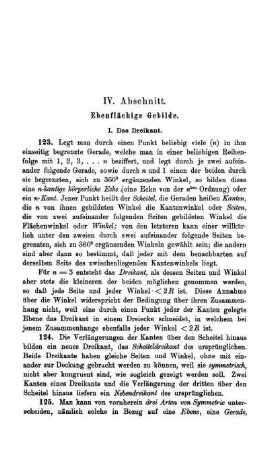 IV. Abschnitt. Ebenflächige Gebilde.