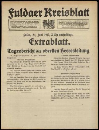 Ausgabe vom Donnerstag, den 24. Juni 1915.