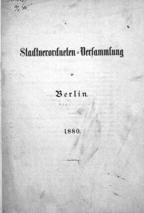 1880: Stadtverordnetenversammlung der Stadt Berlin